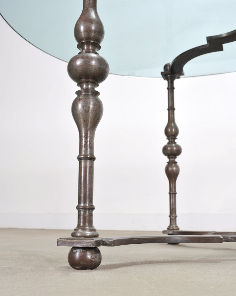 Formations Iron and Glass Baroque-Style Dining Center Table