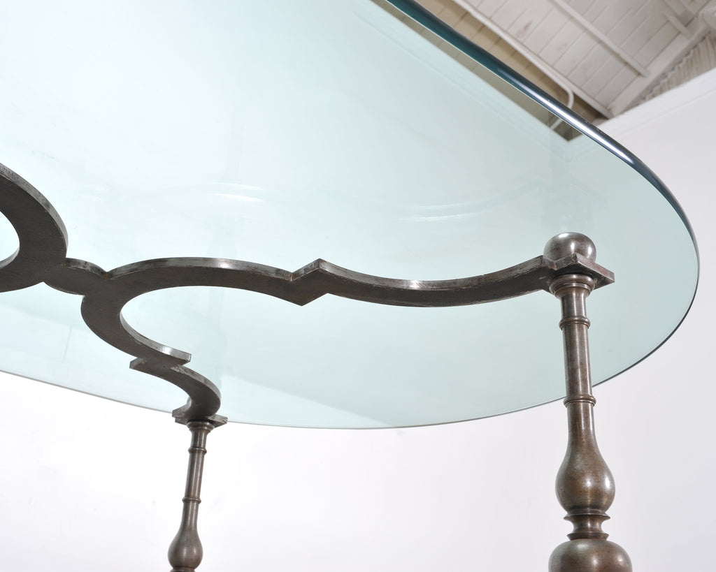 Formations Iron and Glass Baroque-Style Dining Center Table