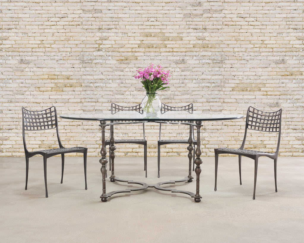 Formations Iron and Glass Baroque-Style Dining Center Table