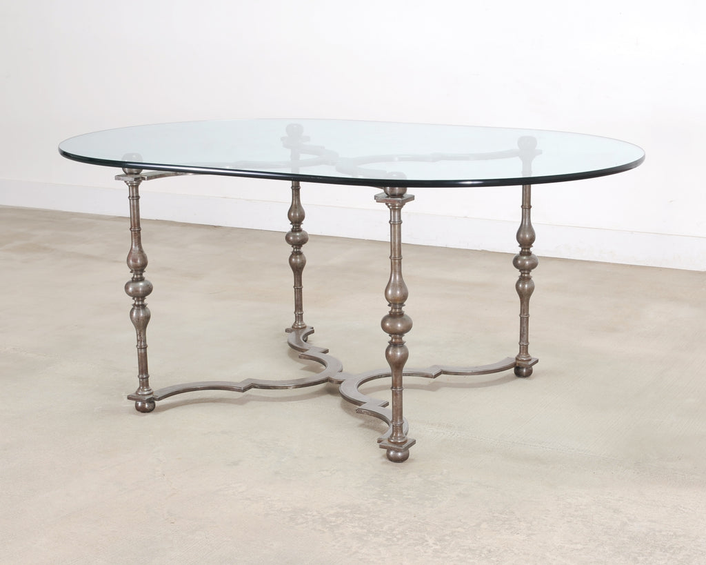 Formations Iron and Glass Baroque-Style Dining Center Table