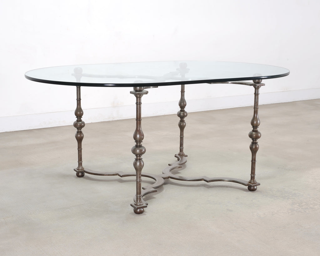 Formations Iron and Glass Baroque-Style Dining Center Table