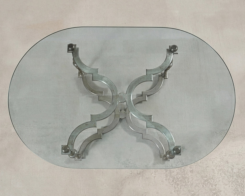 Formations Iron and Glass Baroque-Style Dining Center Table