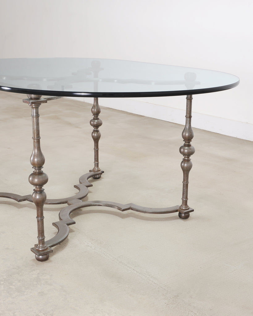 Formations Iron and Glass Baroque-Style Dining Center Table