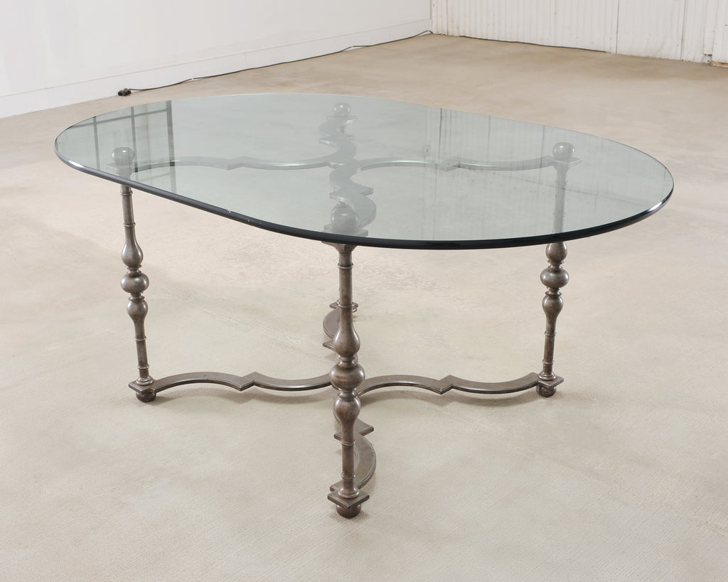 Formations Iron and Glass Baroque-Style Dining Center Table