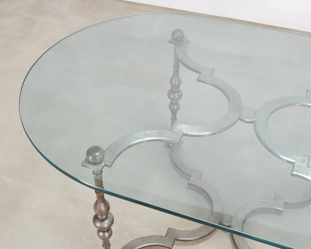 Formations Iron and Glass Baroque-Style Dining Center Table