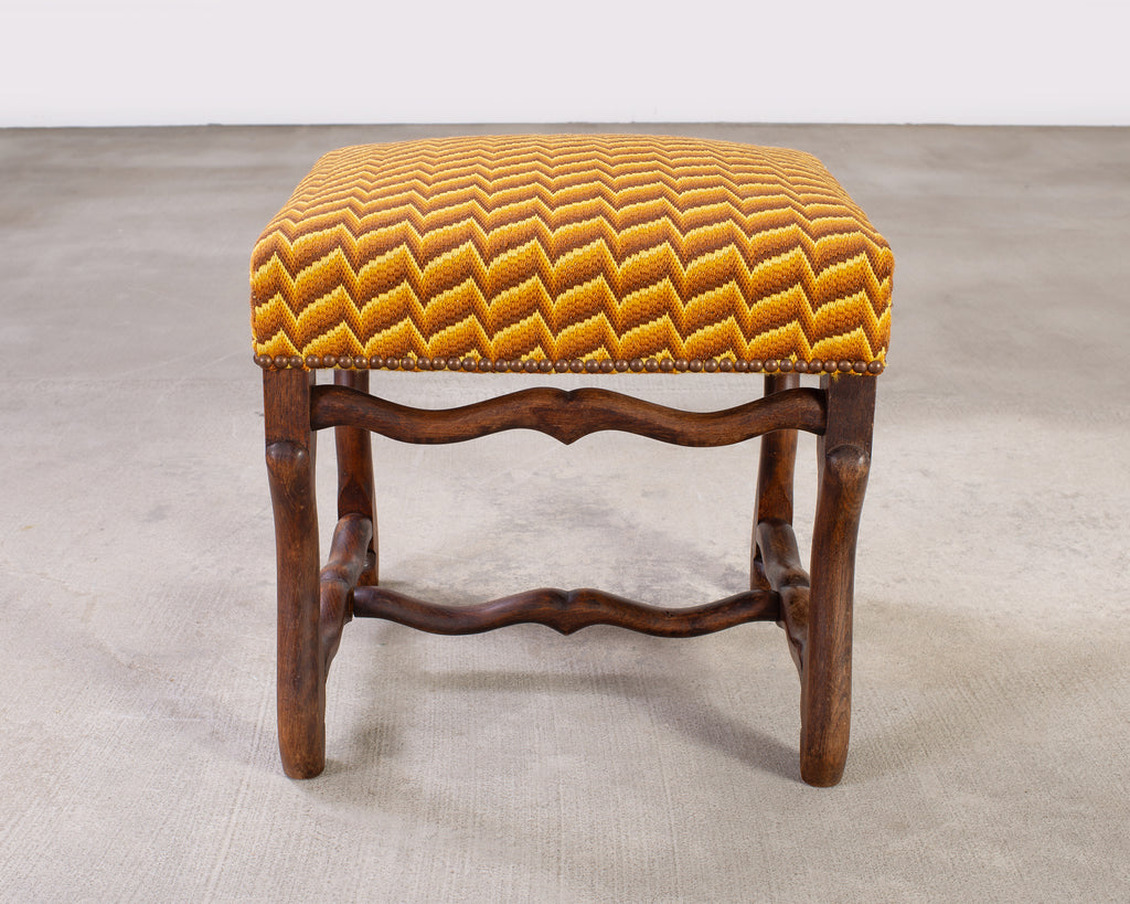 Louis XIII Style Os de Mouton Oak Stool Bench