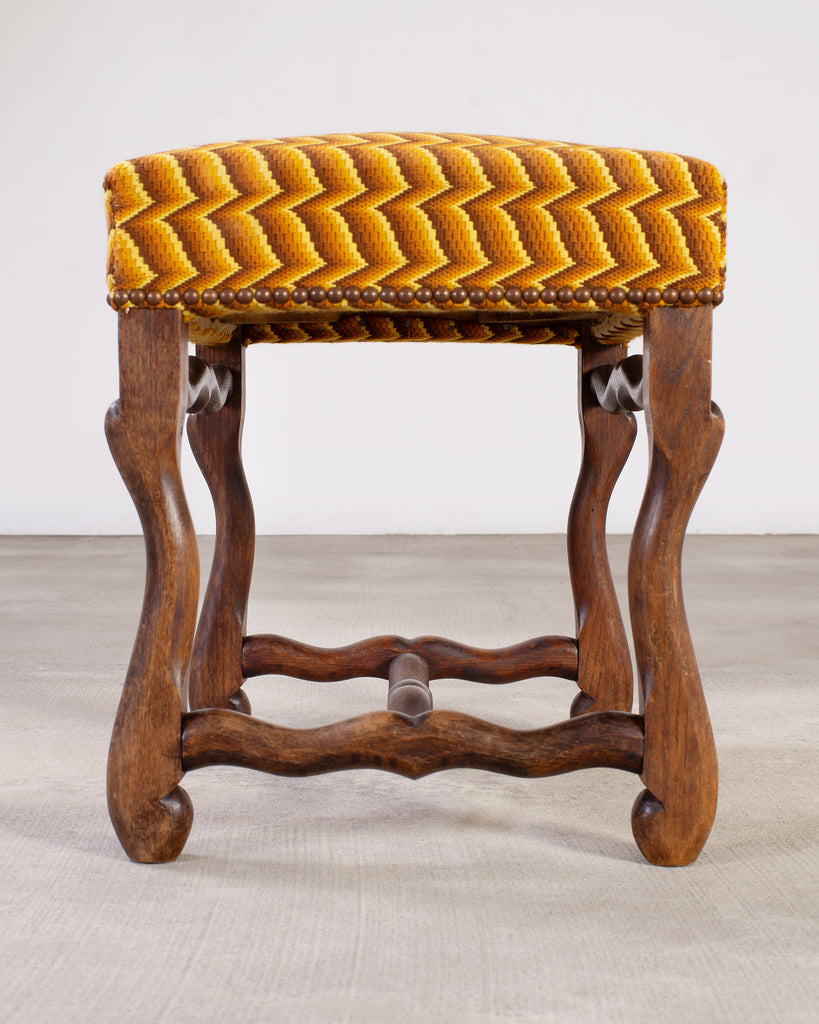 Louis XIII Style Os de Mouton Oak Stool Bench