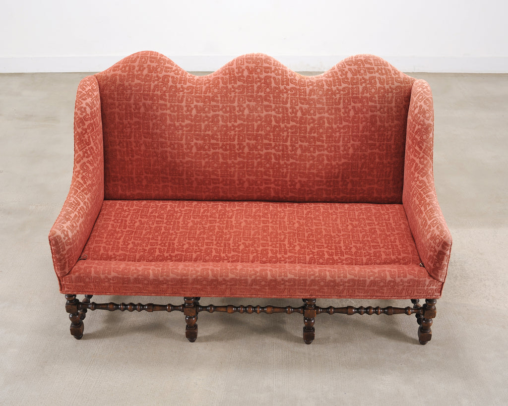 English William and Mary Baroque Style Camel Hump Back Settee