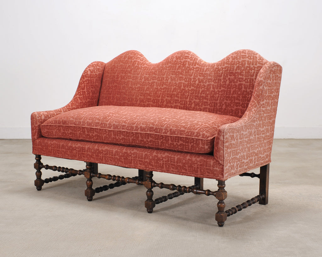 English William and Mary Baroque Style Camel Hump Back Settee