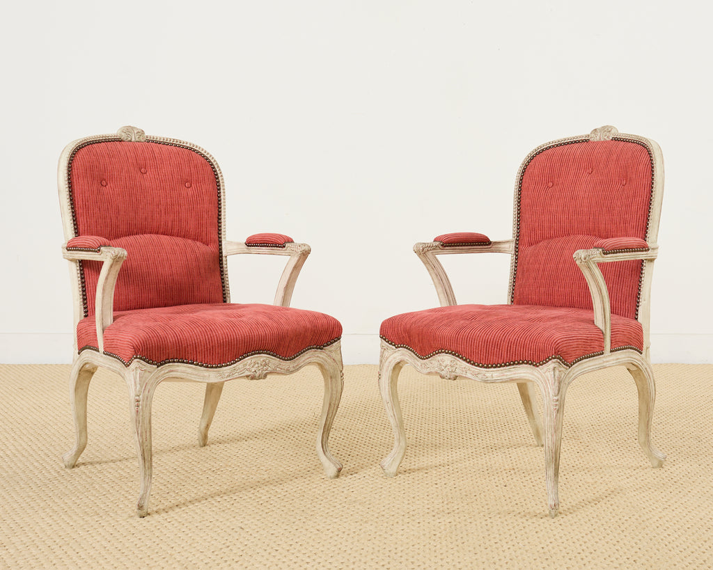 Set of Twelve Country French Provincial Style Painted Dining Chairs