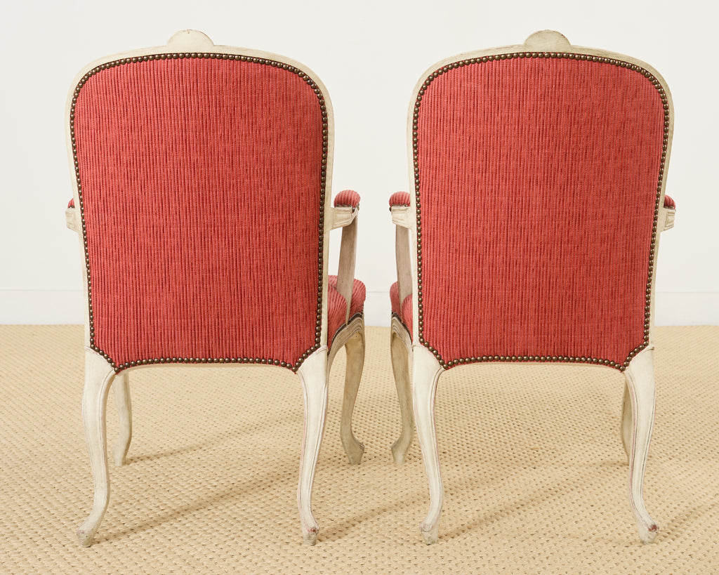 Set of Twelve Country French Provincial Style Painted Dining Chairs