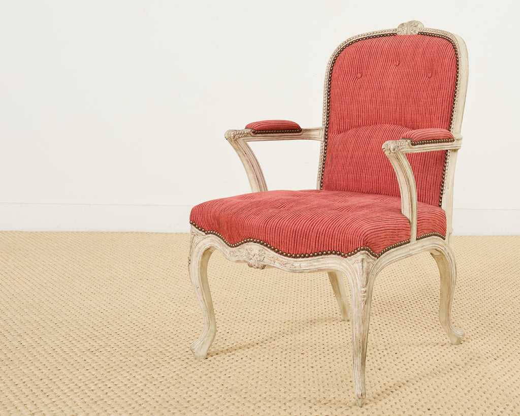 Set of Twelve Country French Provincial Style Painted Dining Chairs