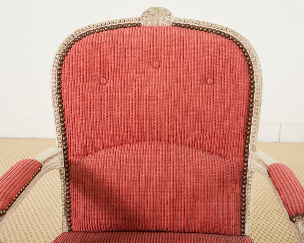 Set of Twelve Country French Provincial Style Painted Dining Chairs