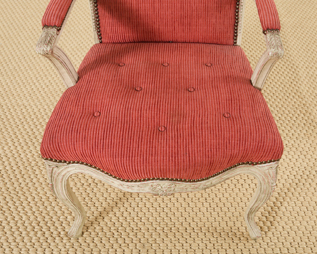 Set of Twelve Country French Provincial Style Painted Dining Chairs