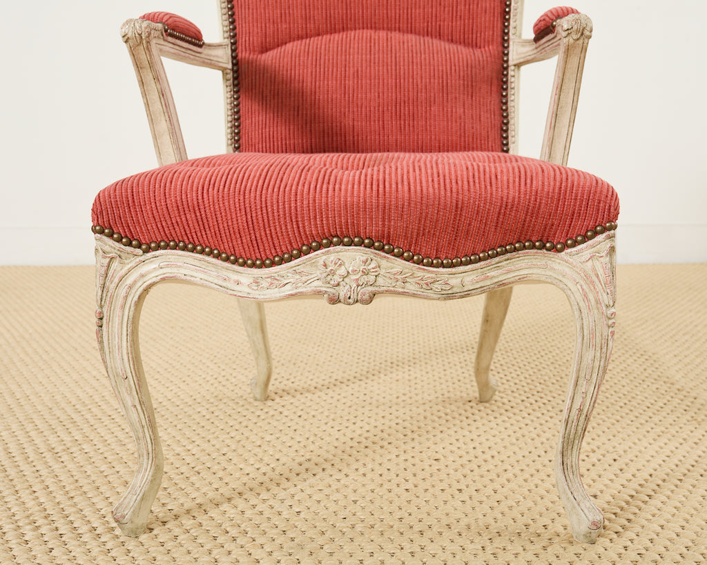 Set of Twelve Country French Provincial Style Painted Dining Chairs