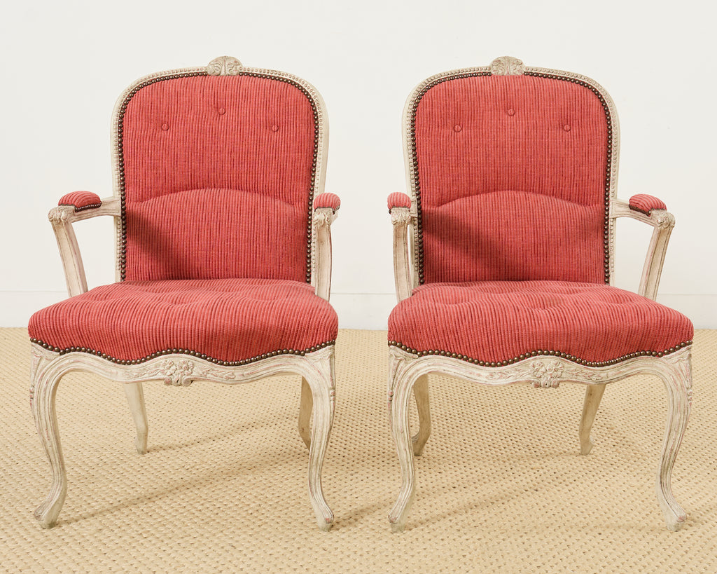 Set of Twelve Country French Provincial Style Painted Dining Chairs