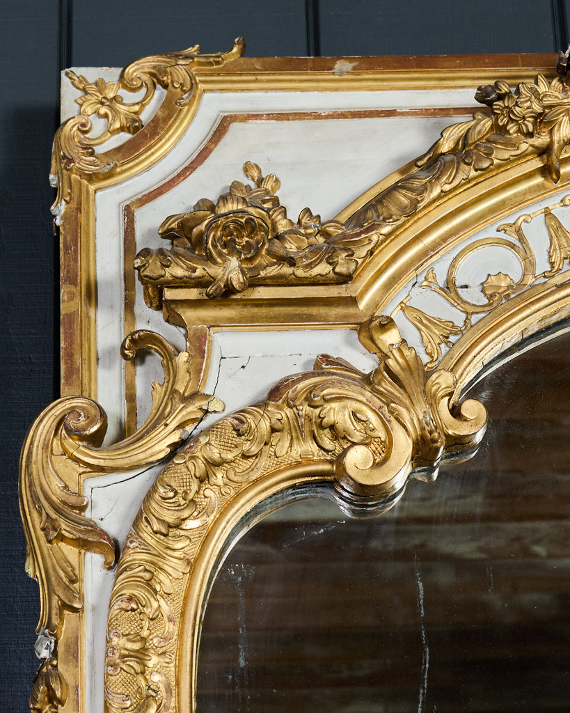 Monumental French Louis XVI Style Giltwood Floor Mirror