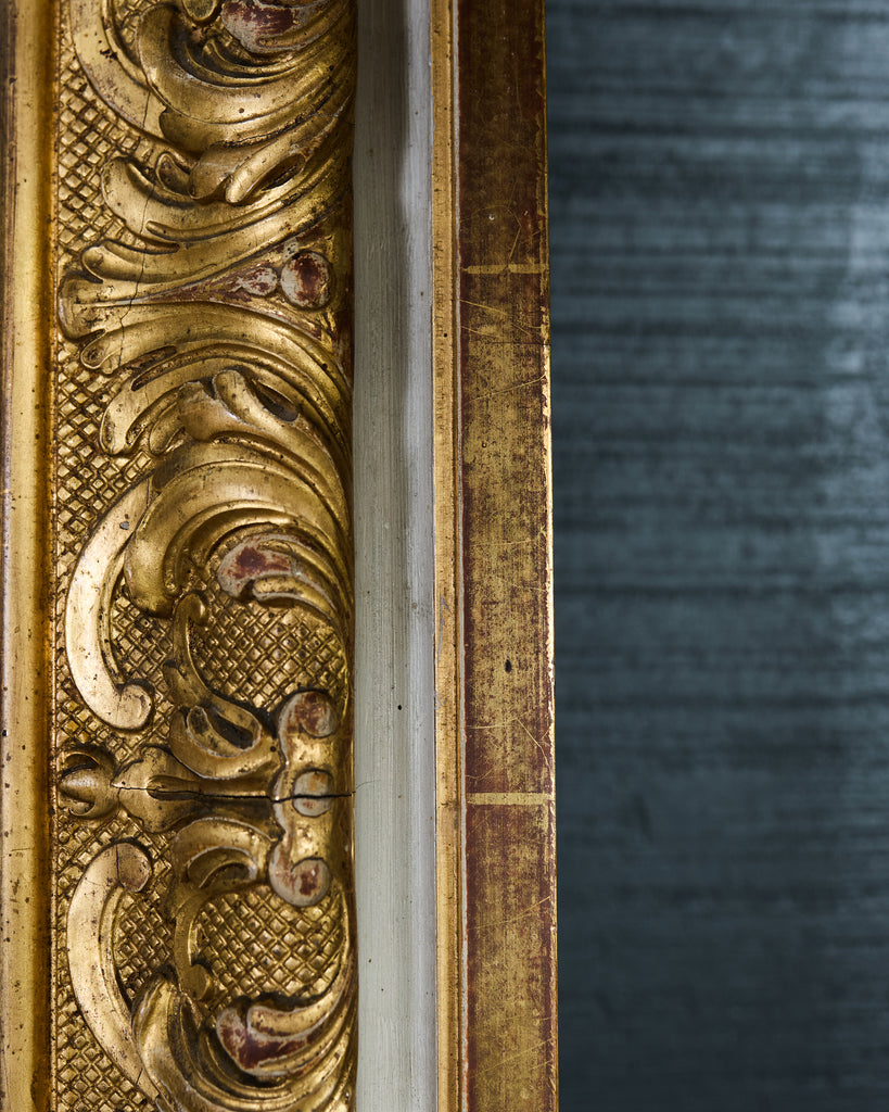 Monumental French Louis XVI Style Giltwood Floor Mirror