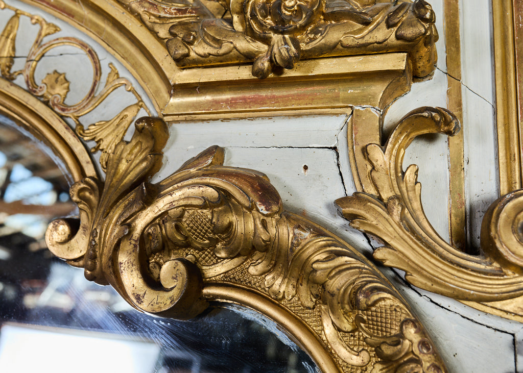 Monumental French Louis XVI Style Giltwood Floor Mirror