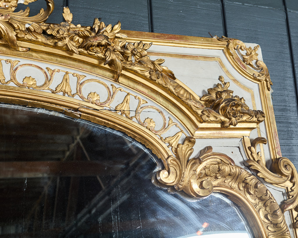 Monumental French Louis XVI Style Giltwood Floor Mirror