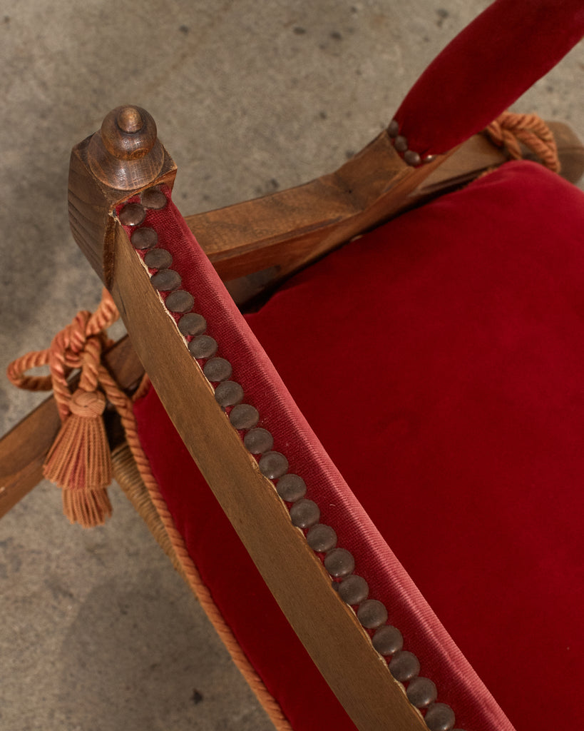 Regency Style Oak Camel Elephant Saddle Stool with Curule Legs