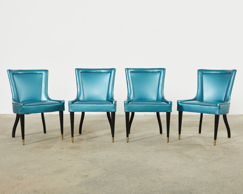 Set of Four Midcentury Space Age Style Italian Dining Chairs