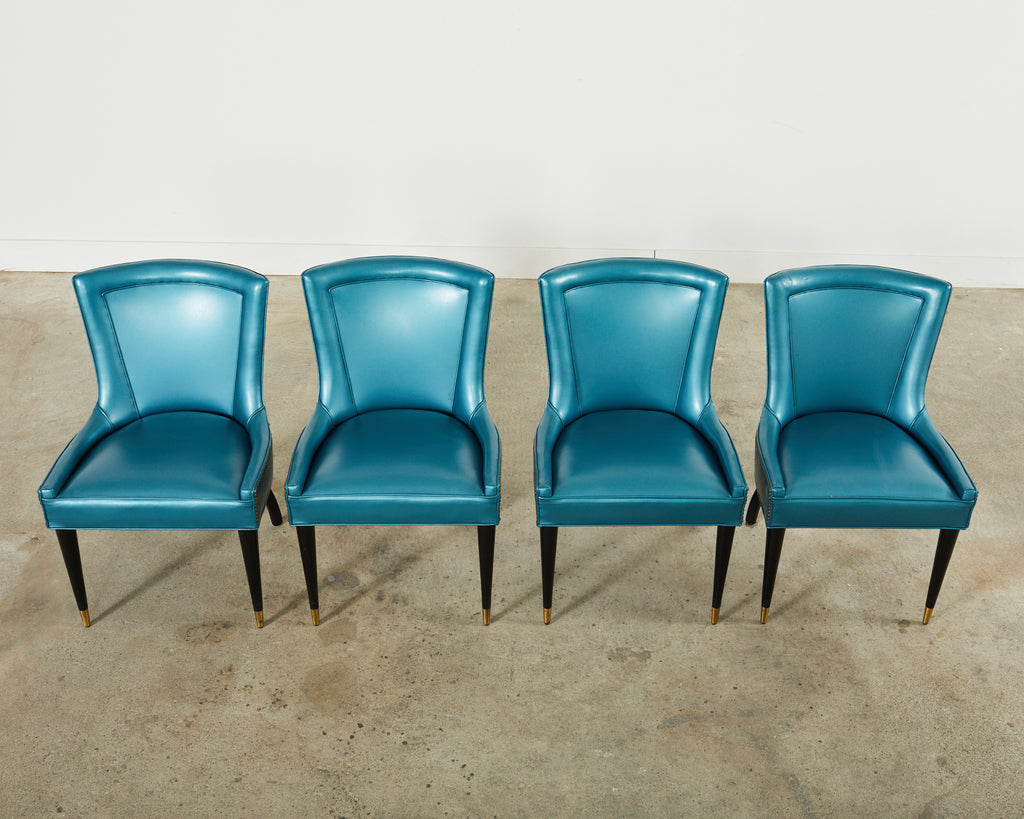 Set of Four Midcentury Space Age Style Italian Dining Chairs