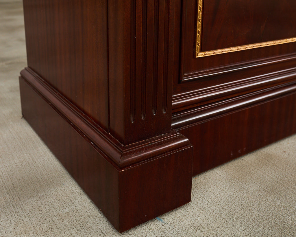 Grand Regency Style Bronze Mounted Mahogany Library Bookcase