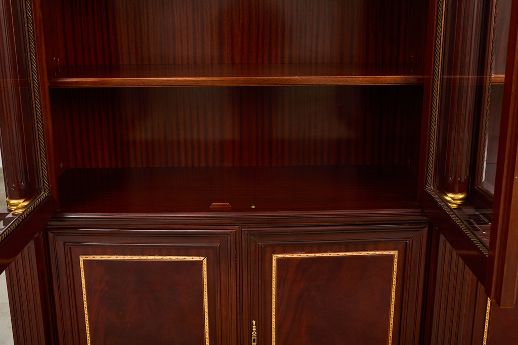 Grand Regency Style Bronze Mounted Mahogany Library Bookcase