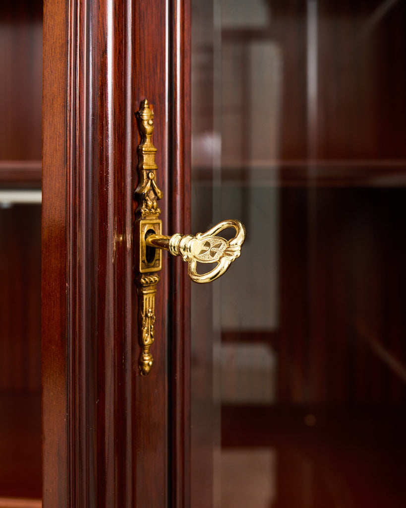 Grand Regency Style Bronze Mounted Mahogany Library Bookcase