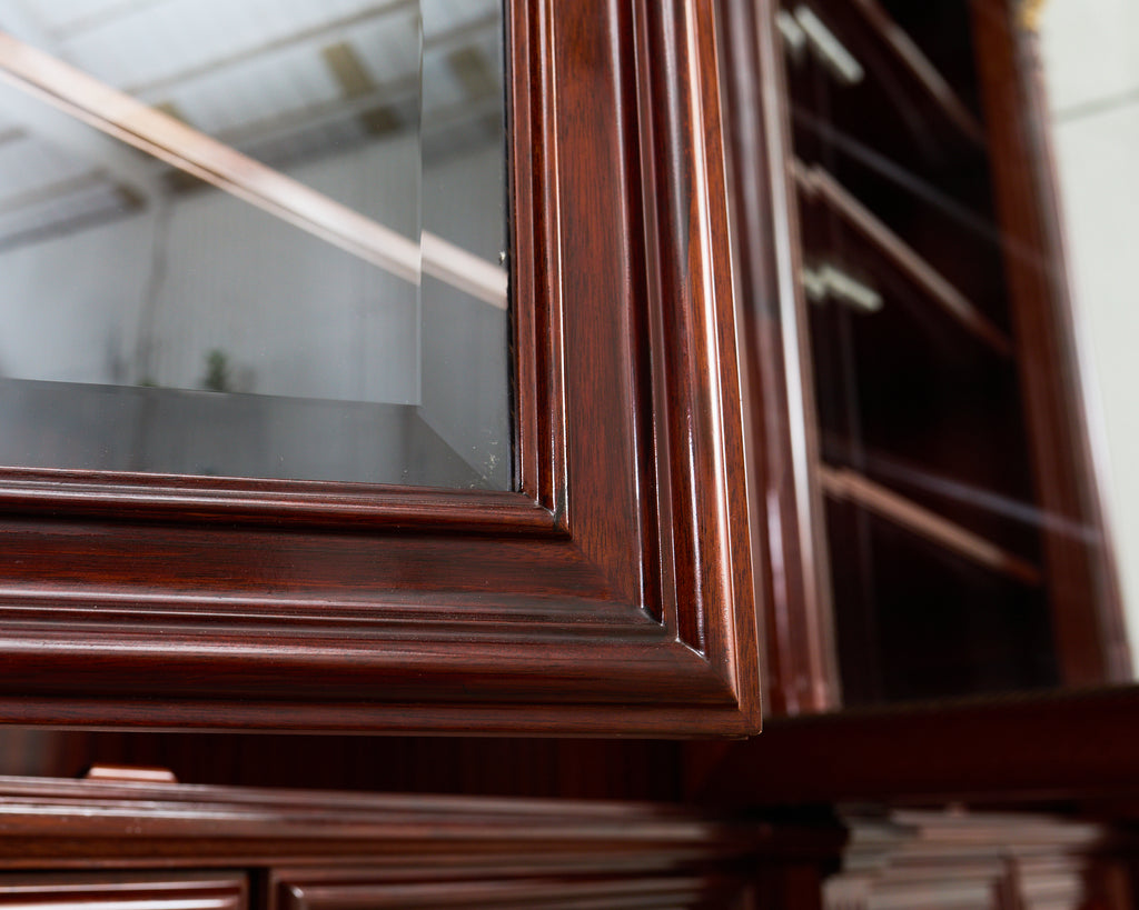 Grand Regency Style Bronze Mounted Mahogany Library Bookcase