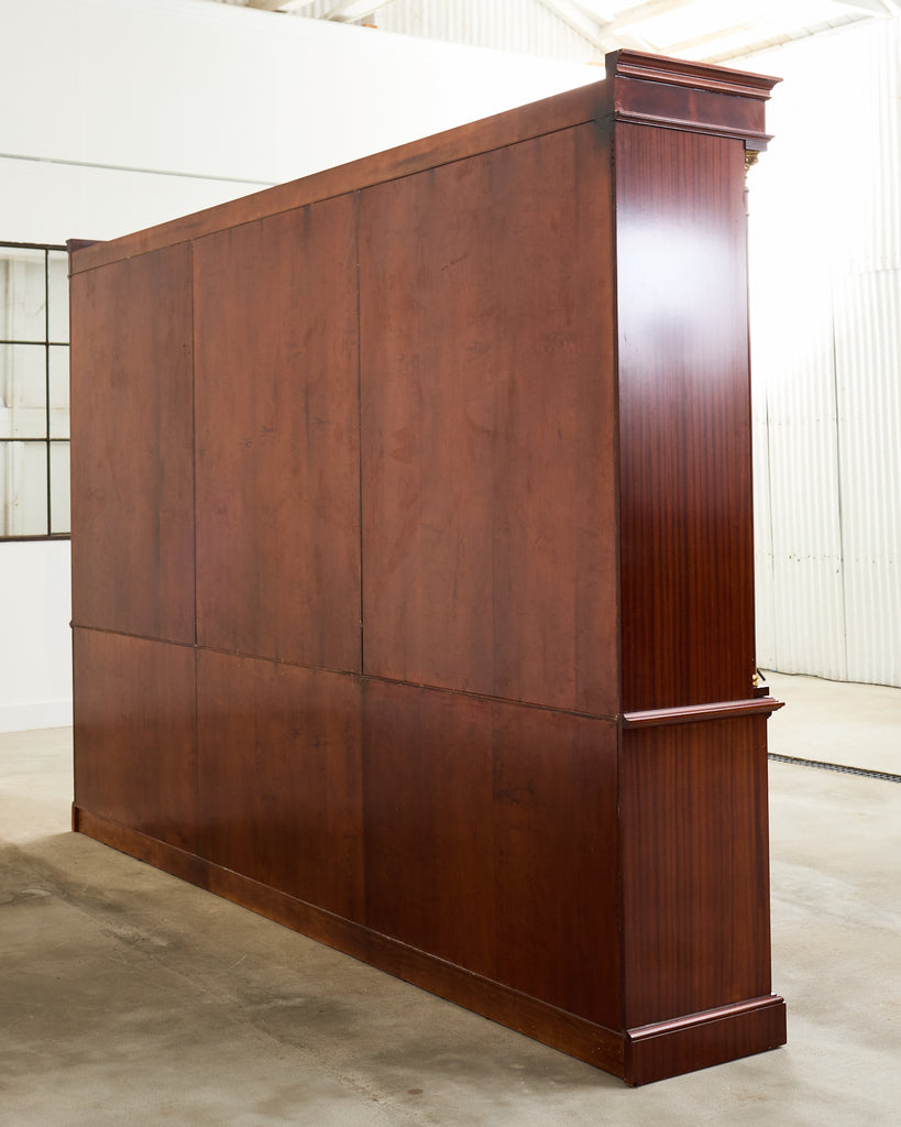 Grand Regency Style Bronze Mounted Mahogany Library Bookcase