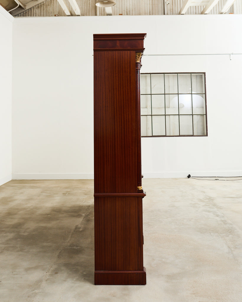 Grand Regency Style Bronze Mounted Mahogany Library Bookcase