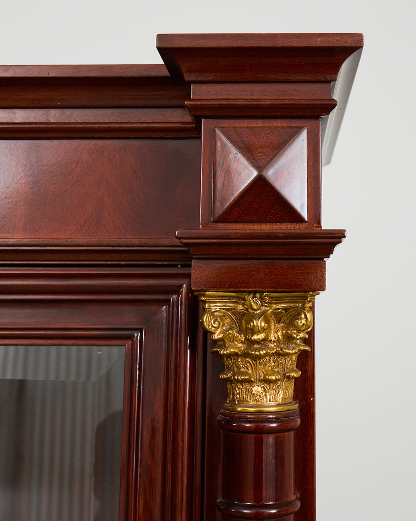 Grand Regency Style Bronze Mounted Mahogany Library Bookcase