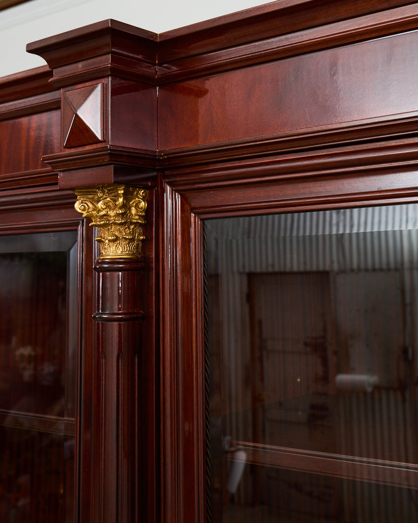 Grand Regency Style Bronze Mounted Mahogany Library Bookcase