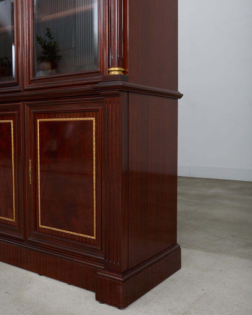 Grand Regency Style Bronze Mounted Mahogany Library Bookcase