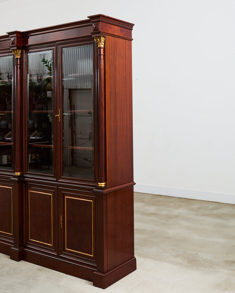 Grand Regency Style Bronze Mounted Mahogany Library Bookcase
