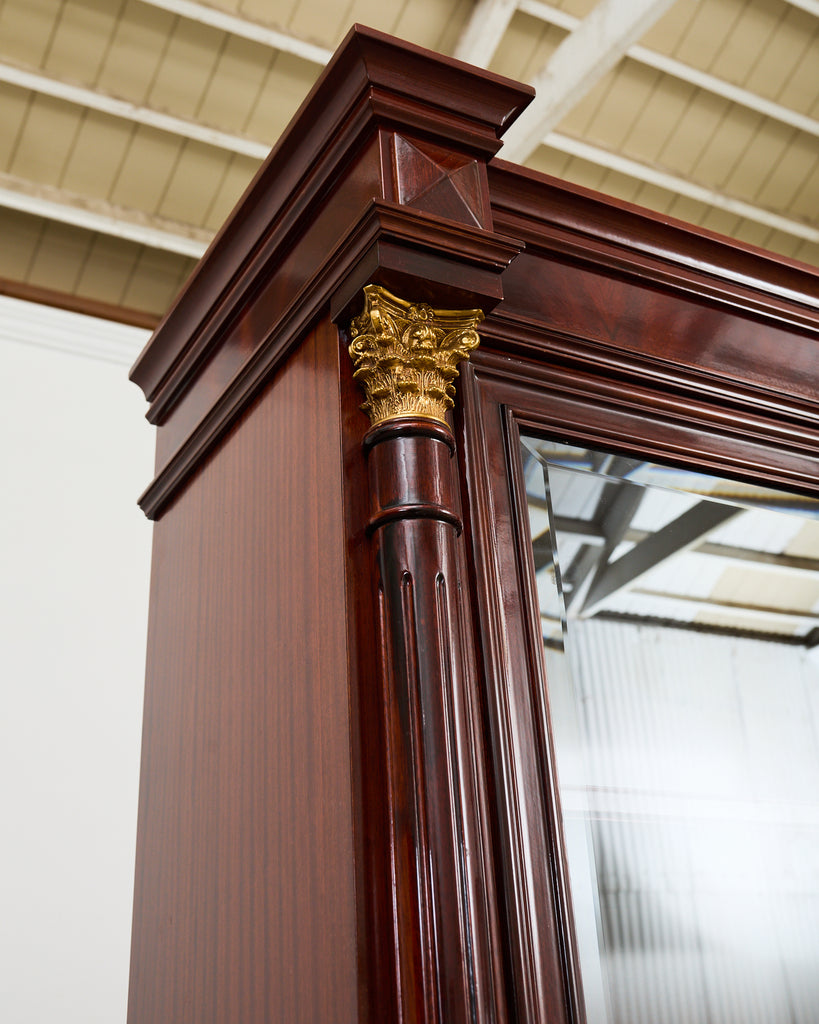 Grand Regency Style Bronze Mounted Mahogany Library Bookcase
