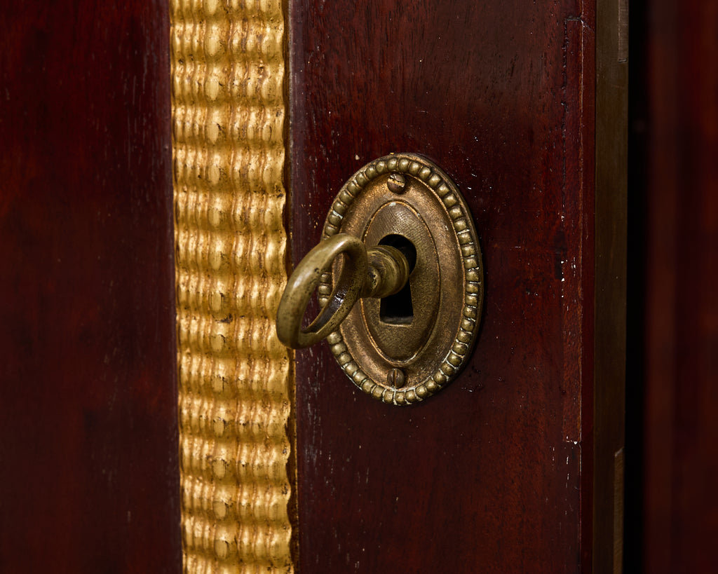 Neoclassical Louis Philippe Marble Top Mahogany Sideboard Buffet
