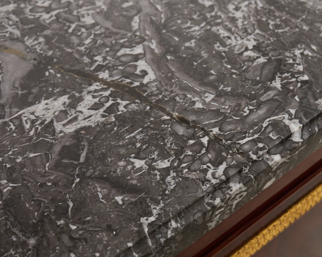 Neoclassical Louis Philippe Marble Top Mahogany Sideboard Buffet