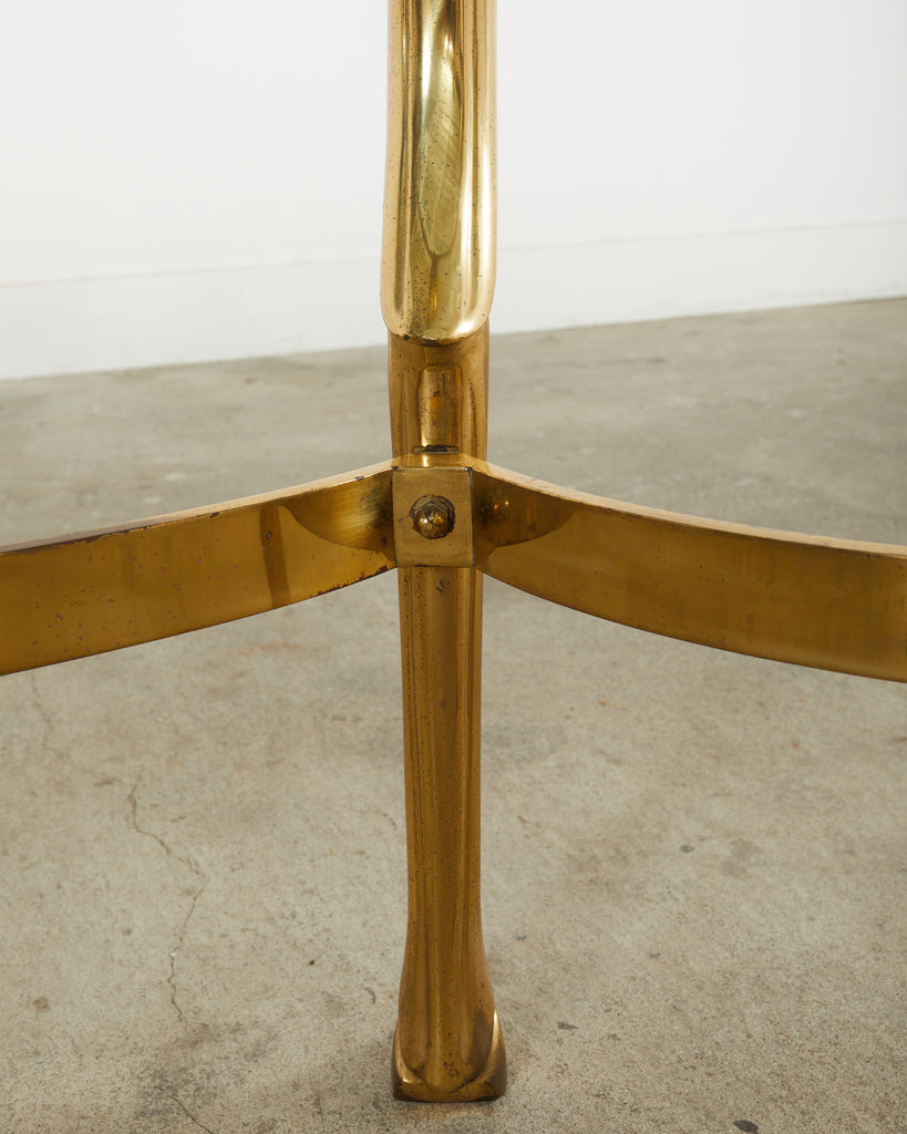 Maison Jansen Style Hollywood Regency Brass Oval Dining Table