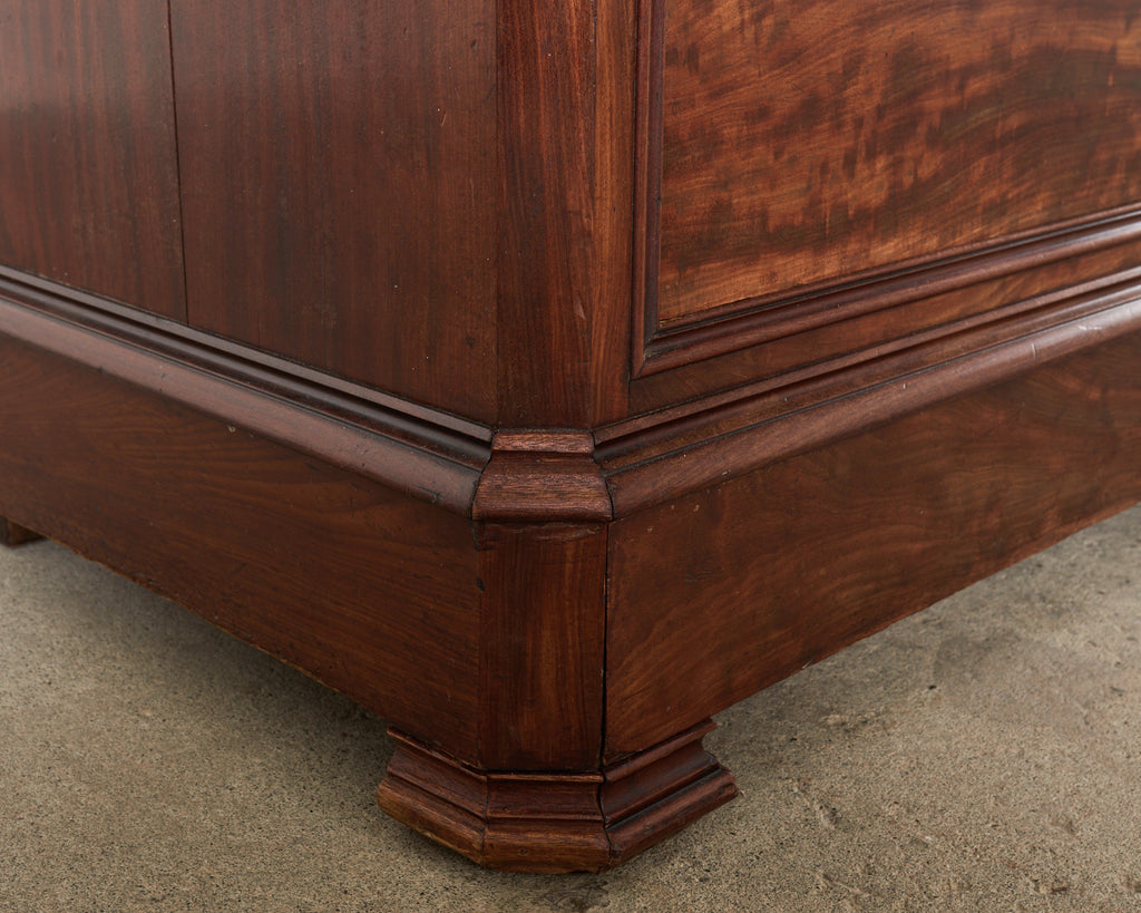 French Louis Philippe Marble Top Commode with Secretary