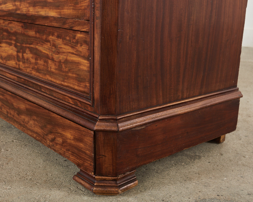 French Louis Philippe Marble Top Commode with Secretary