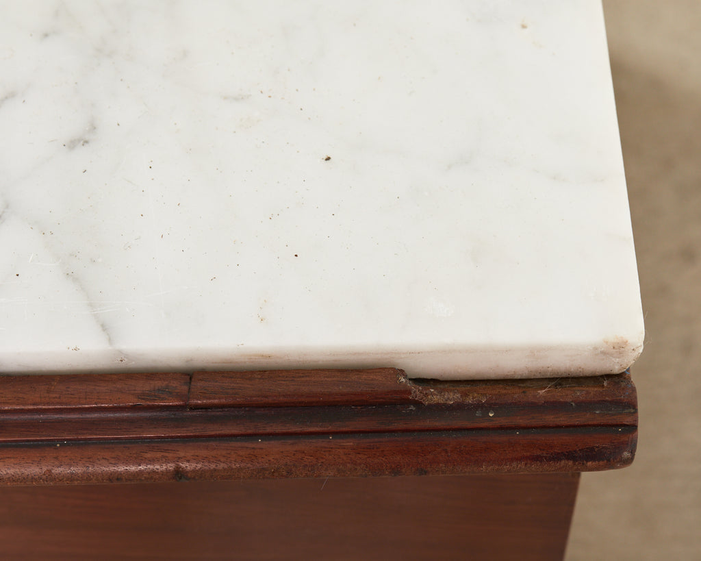 French Louis Philippe Marble Top Commode with Secretary