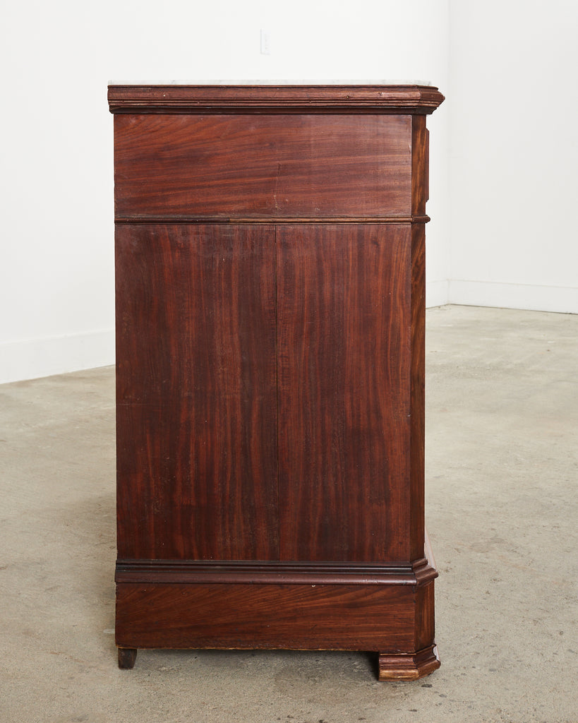 French Louis Philippe Marble Top Commode with Secretary