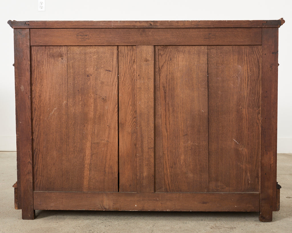 French Louis Philippe Marble Top Commode with Secretary