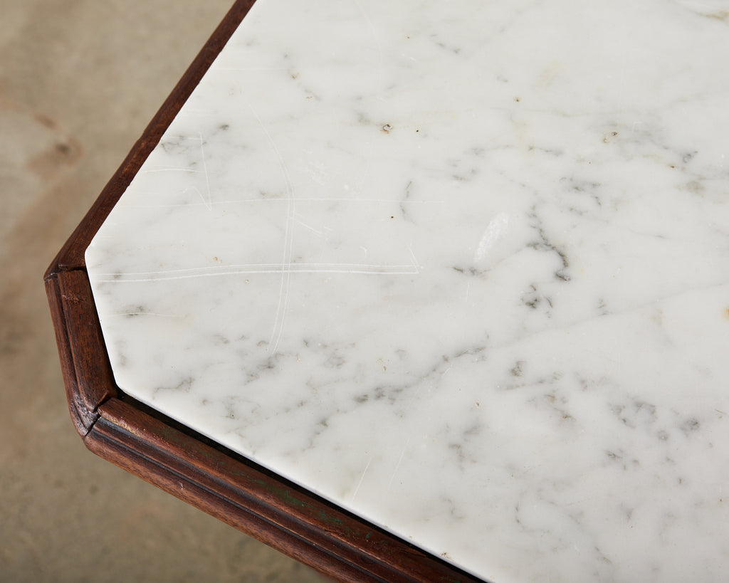 French Louis Philippe Marble Top Commode with Secretary