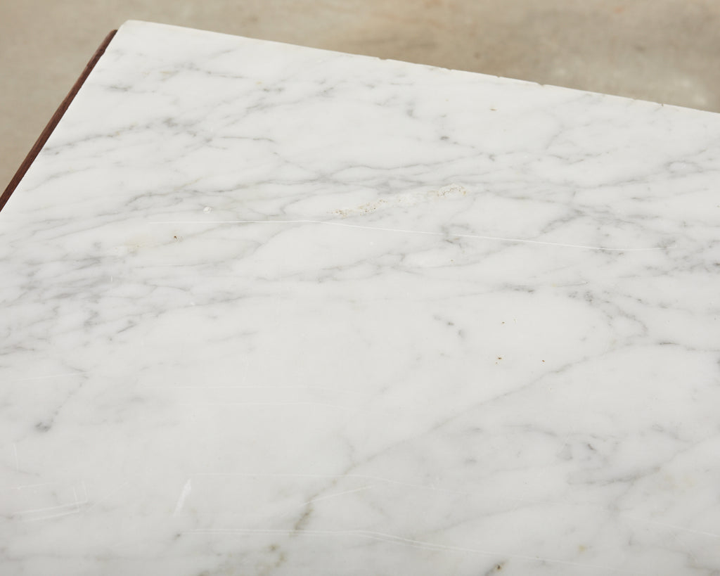 French Louis Philippe Marble Top Commode with Secretary