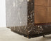 Monumental Black Marble Case Leather Sideboard Credenza