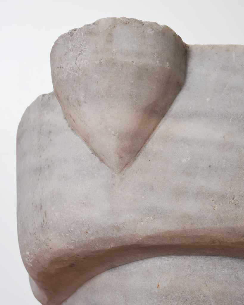 Large 19th Century European Carved Carrara Marble Mortar Basin
